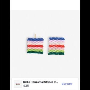 Brand new Ink and alloy hand beaded earrings.